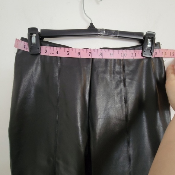 Dex Black Faux Vegan Leather Front Pull On Skinny Legging Long Pants Size Small - Picture 7 of 11
